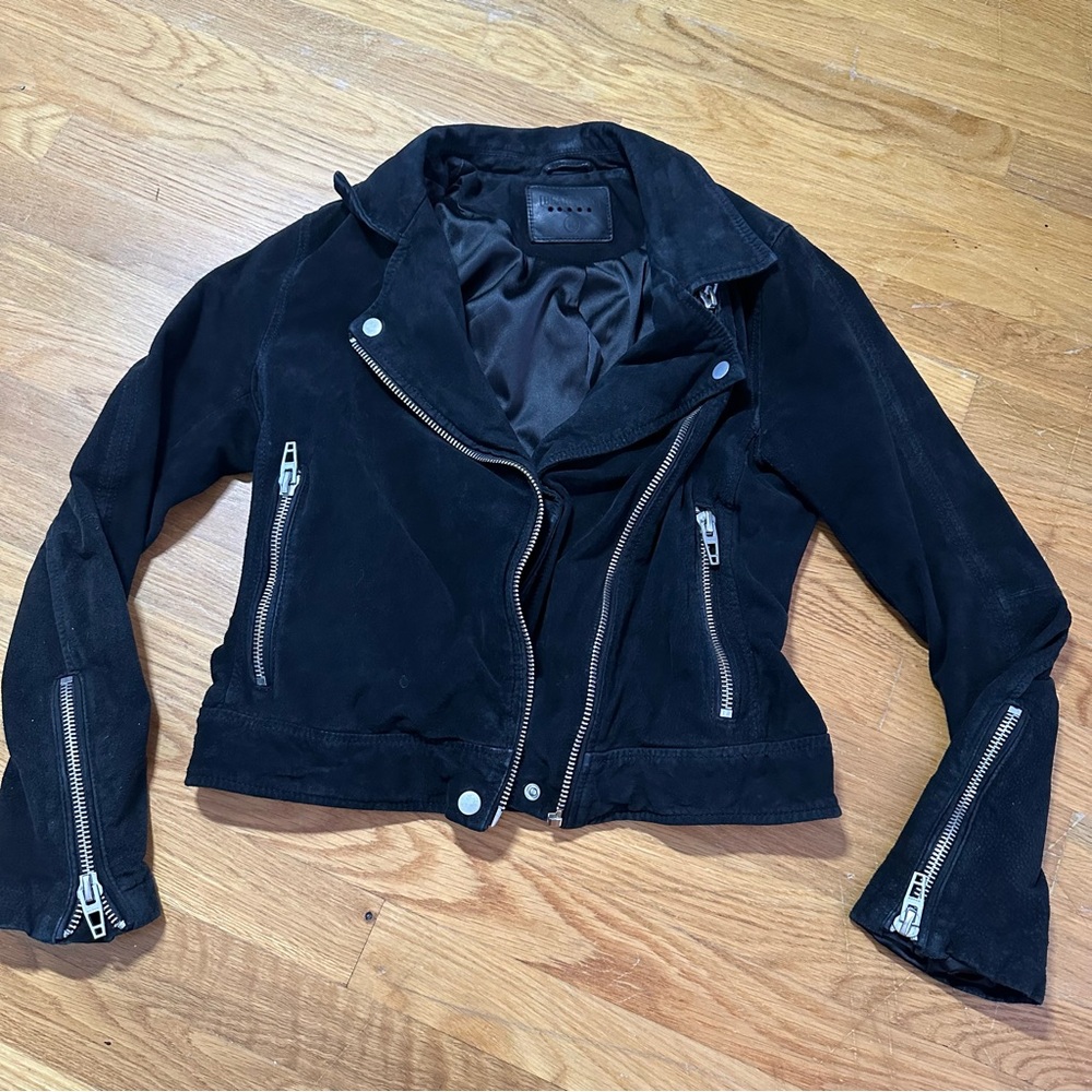 BlankNYC Genuine Leather Suede Biker Jacket
